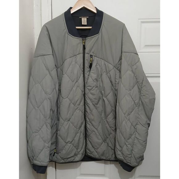 Duluth trading mens 3xl quilted puffer gray coat bomber jacket - Picture 1 of 7